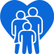 Family inside a heart shape