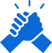 Fist bump illustration in blue